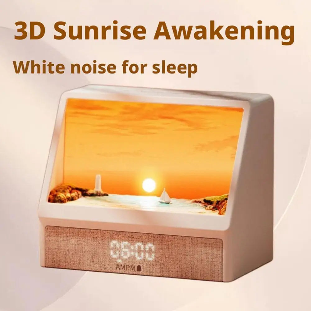 Bluetooth Sunrise Alarm Clock Table Light White Noise Wake up Light with 12 Sounds Dimmable Sleep Clock for Adults Kids Bedroom