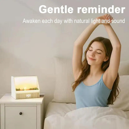 Bluetooth Sunrise Alarm Clock Table Light White Noise Wake up Light with 12 Sounds Dimmable Sleep Clock for Adults Kids Bedroom
